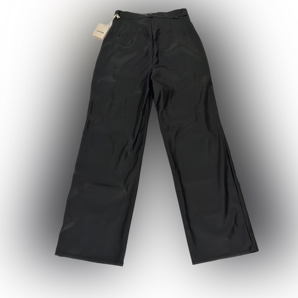 NWT Mother The High Waisted Tunnel Vision Sneak Wide Pleated Pants Faux Leather - Picture 8 of 12